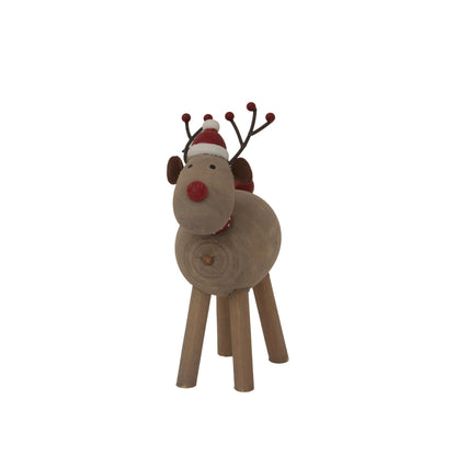 Rustic Rudolf With Hat - BROWN