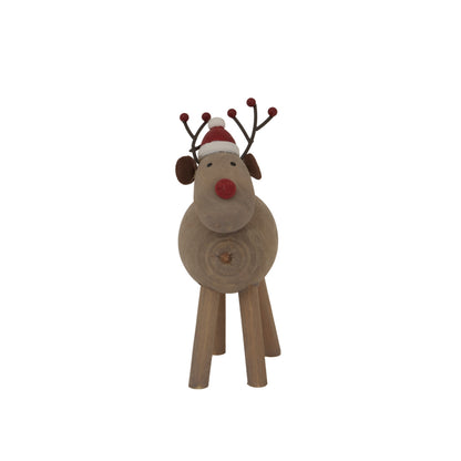Rustic Rudolf With Hat - BROWN