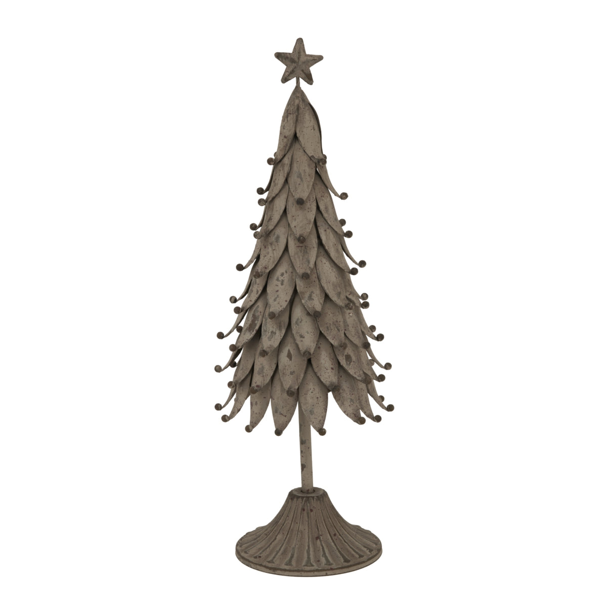 Rustic Decorative Tree With Star - SILVER