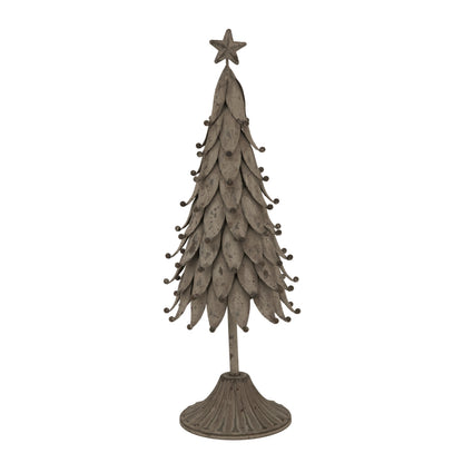 Rustic Decorative Tree With Star - SILVER