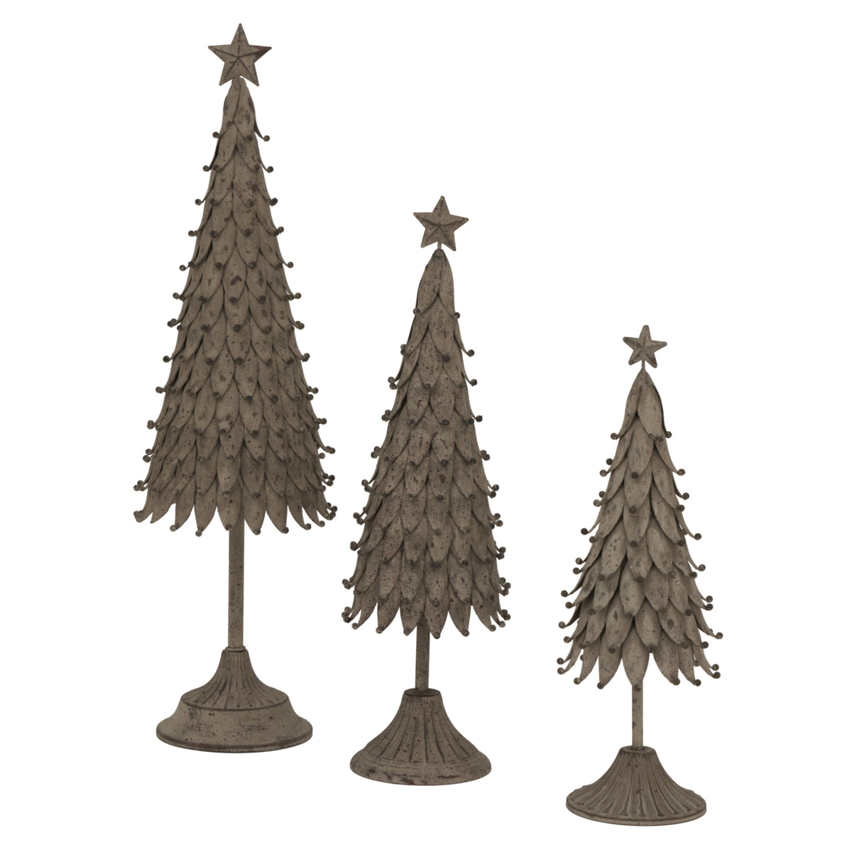 Large Rustic Decorative Tree With Star - SILVER