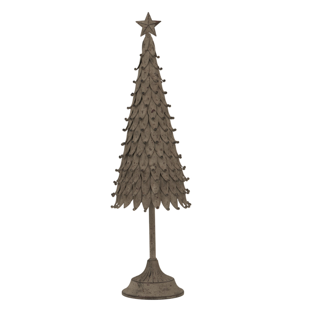 Large Rustic Decorative Tree With Star - SILVER