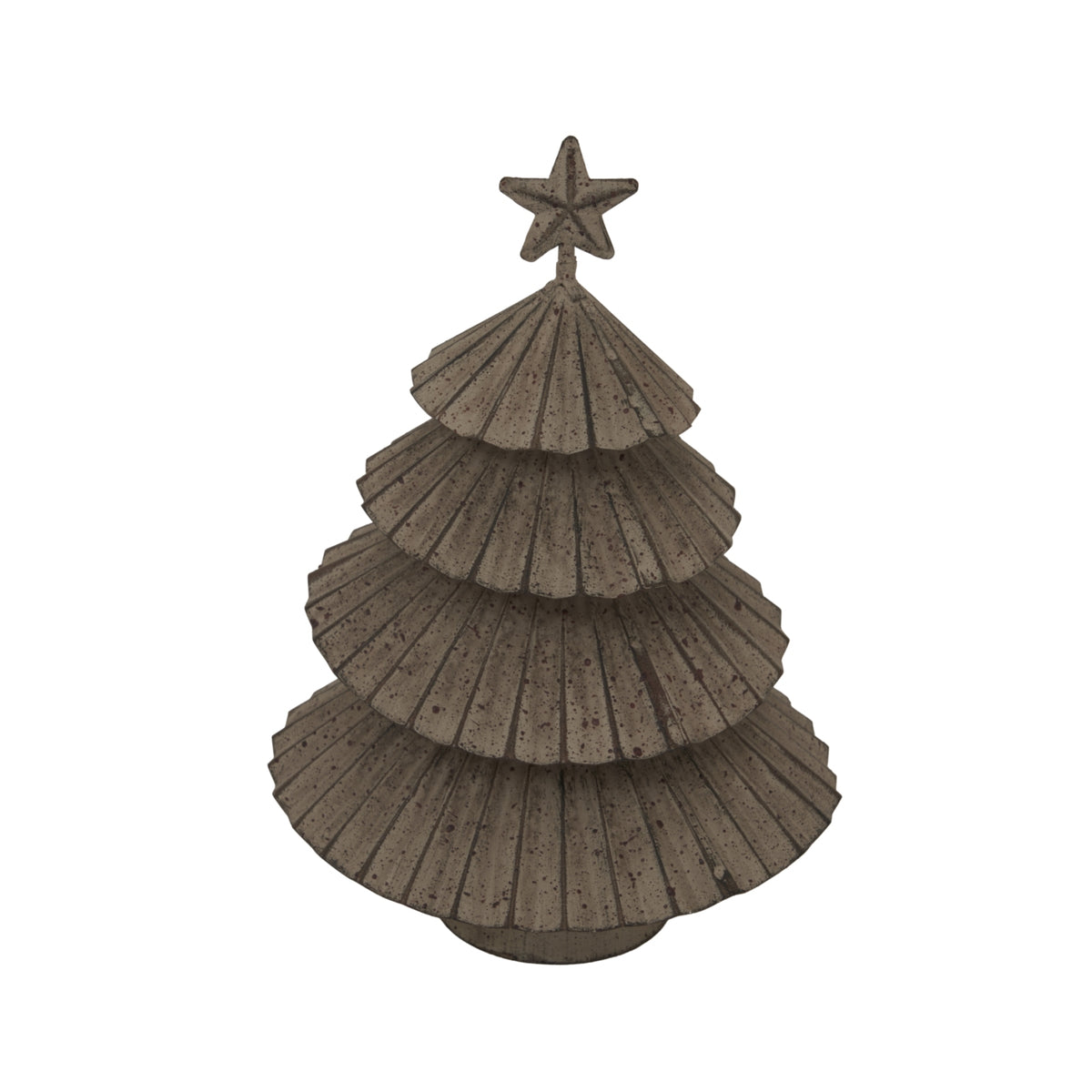 Rustic Metal Layered Tree With Star - SILVER