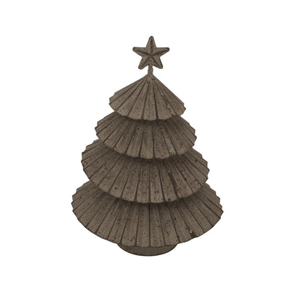 Rustic Metal Layered Tree With Star - SILVER