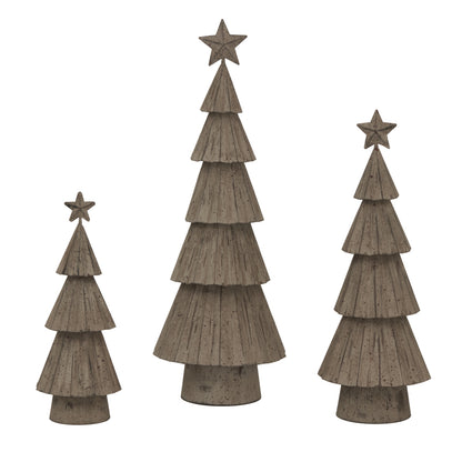 Medium Rustic Bough Tree With Star - WHITE