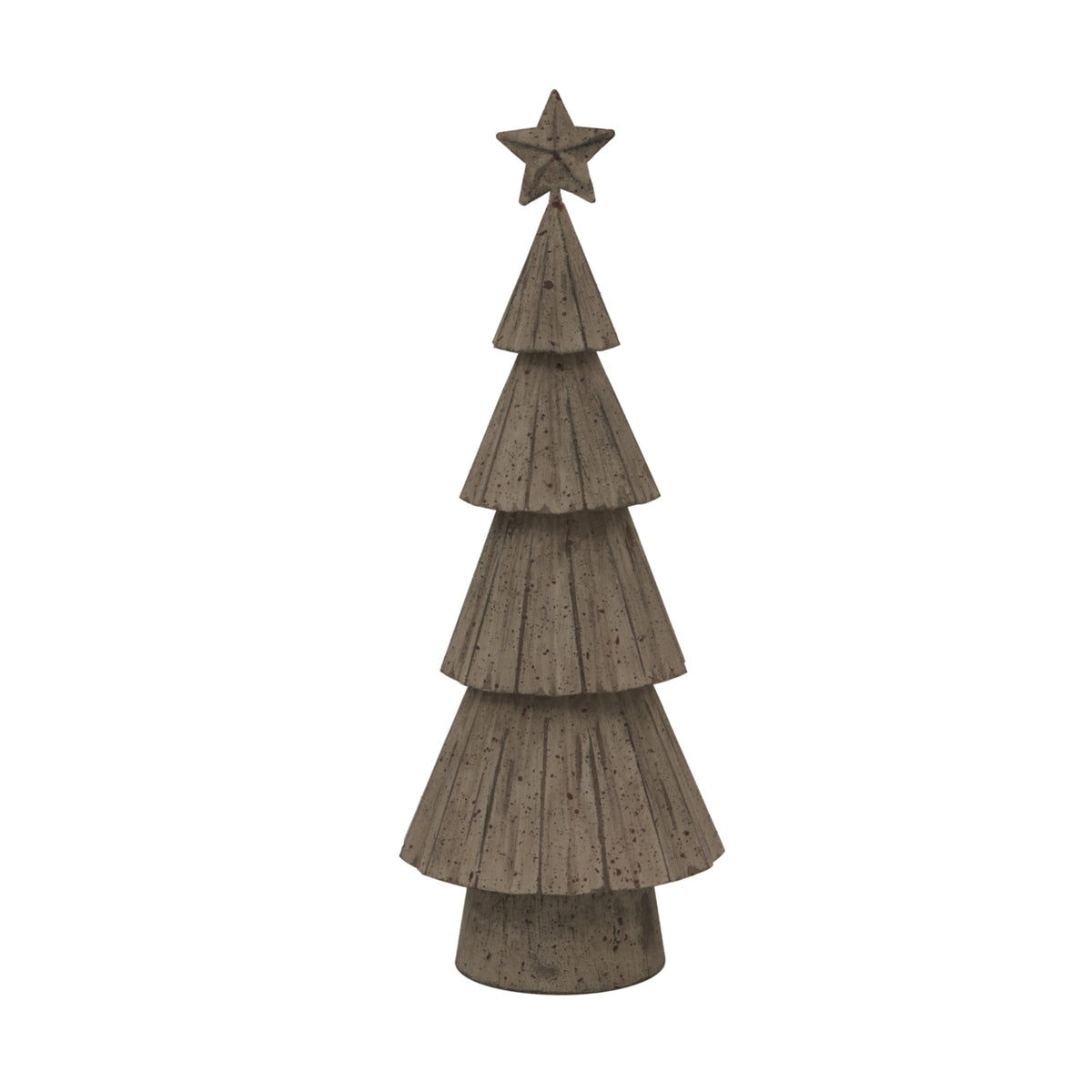 Medium Rustic Bough Tree With Star - WHITE