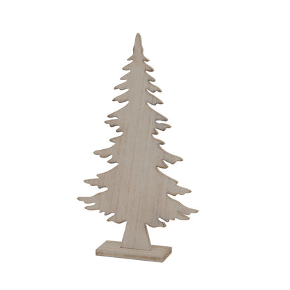 Medium Natural Rustic Tree On Stand - WHITE