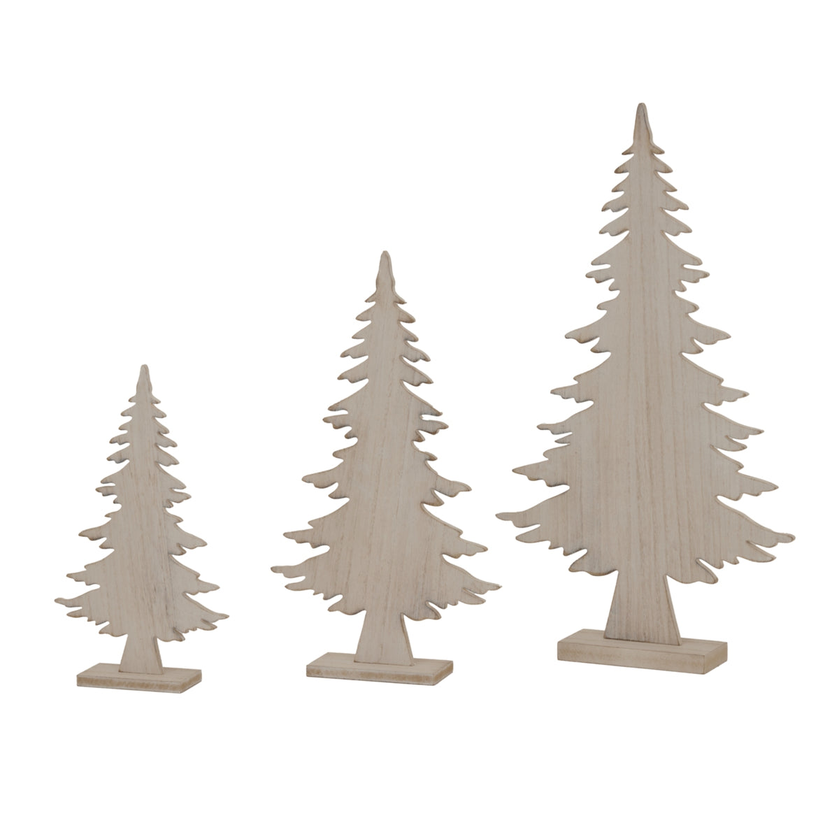 Medium Natural Rustic Tree On Stand - WHITE
