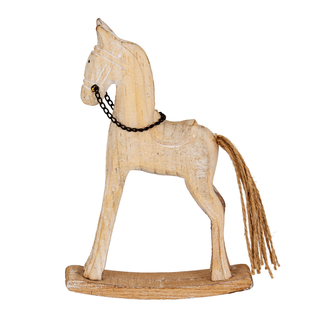 Natural Rustic Rocking Horse - WHITE