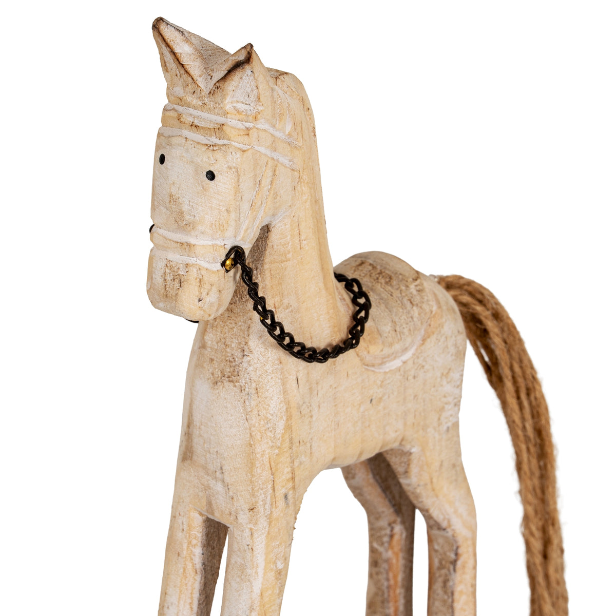 Natural Rustic Rocking Horse - WHITE