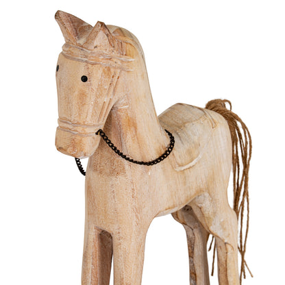 Large Natural Rustic Rocking Horse - BROWN