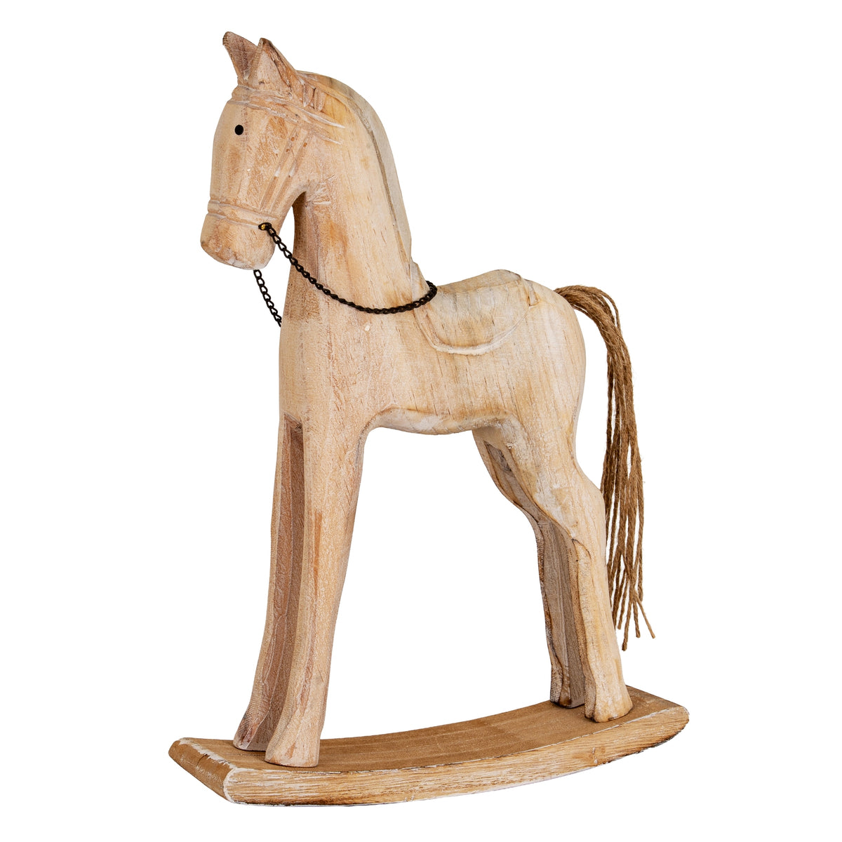 Large Natural Rustic Rocking Horse - BROWN