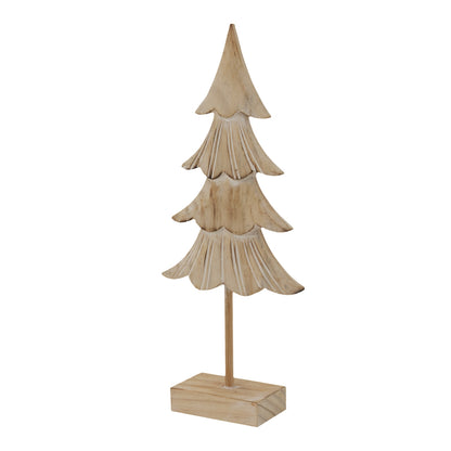 Rustic Fir Tree On Stand - BROWN