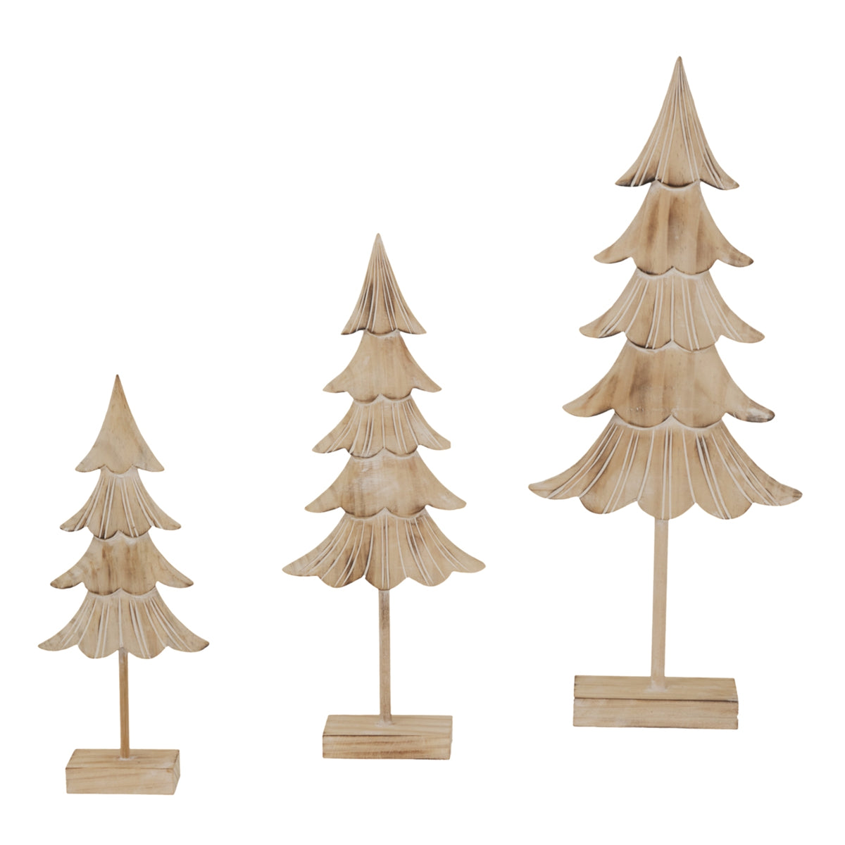 Medium Rustic Fir Tree On Stand - BROWN