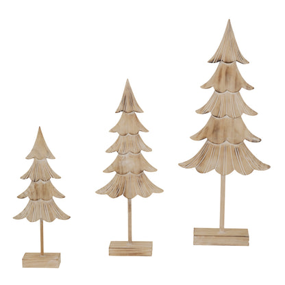 Medium Rustic Fir Tree On Stand - BROWN
