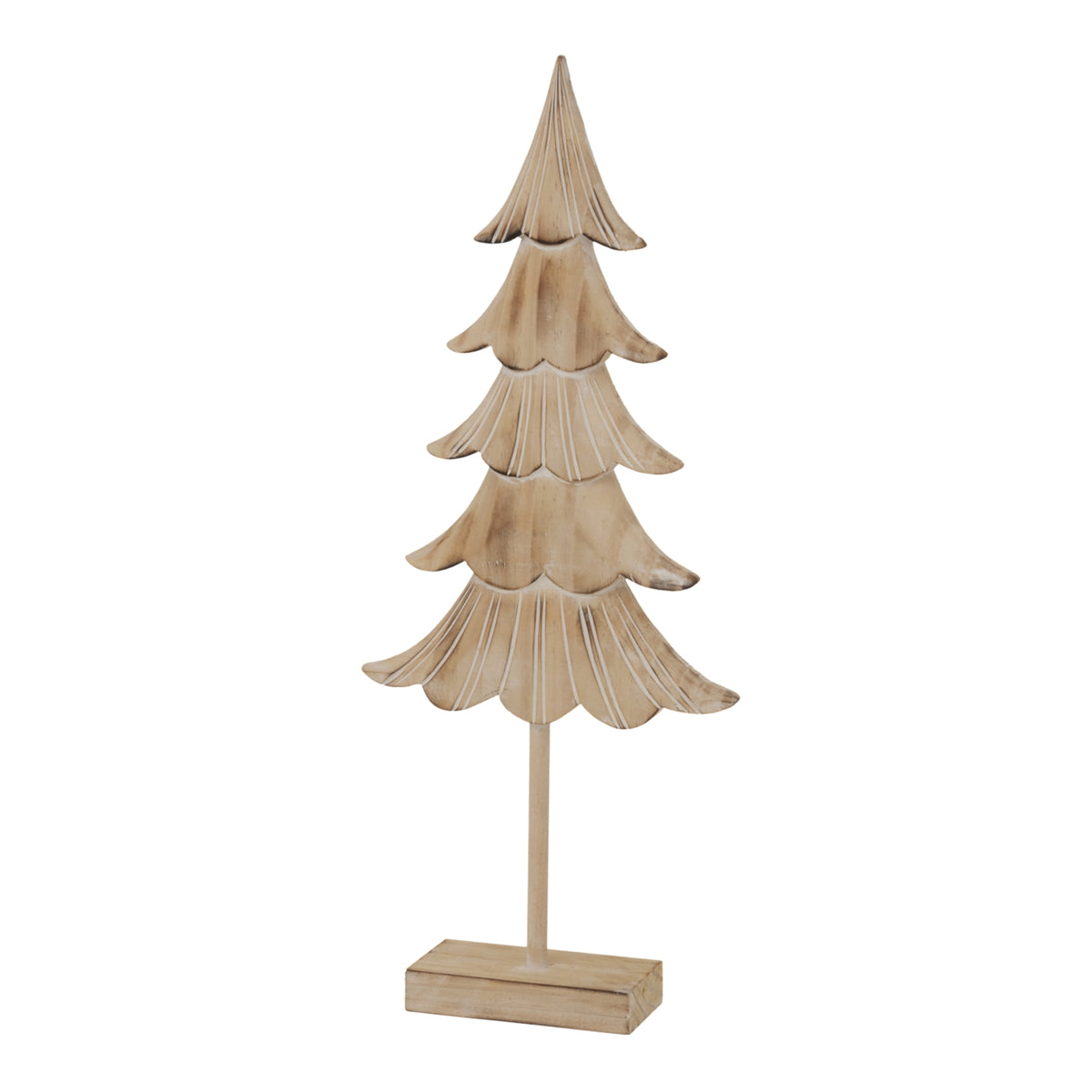 Large Rustic Fir Tree On Stand - BROWN