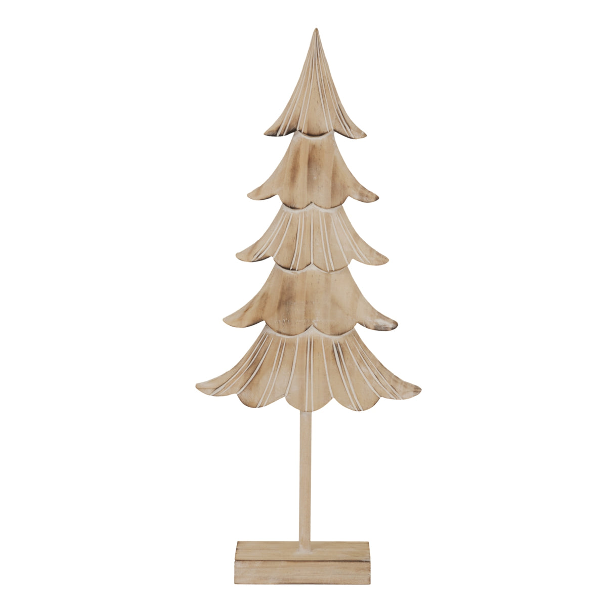 Large Rustic Fir Tree On Stand - BROWN