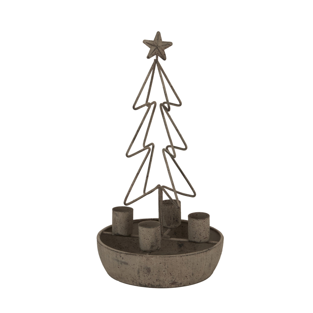 Rustic Outline Tree And Star Candle Holders - ANTIQUE BRONZE