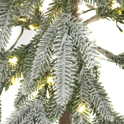 Medium Snowy Woodland Pre-Lit 200 Led Christmas Tree - WHITE