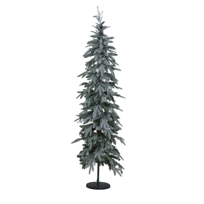 Slim Snowy Woodland Pre-Lit 200 Led Christmas Tree - WHITE