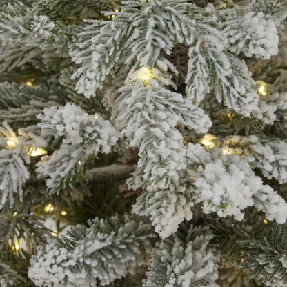 Snowy Forest Fir Pre-Lit Led 300L Christmas Tree In Pot - WHITE