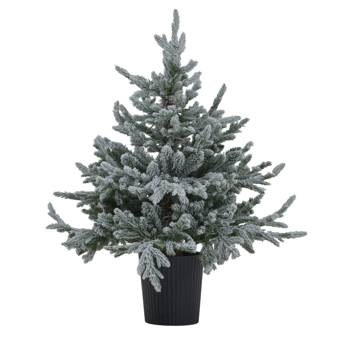 Snowy Forest Fir Pre-Lit Led 300L Christmas Tree In Pot - WHITE