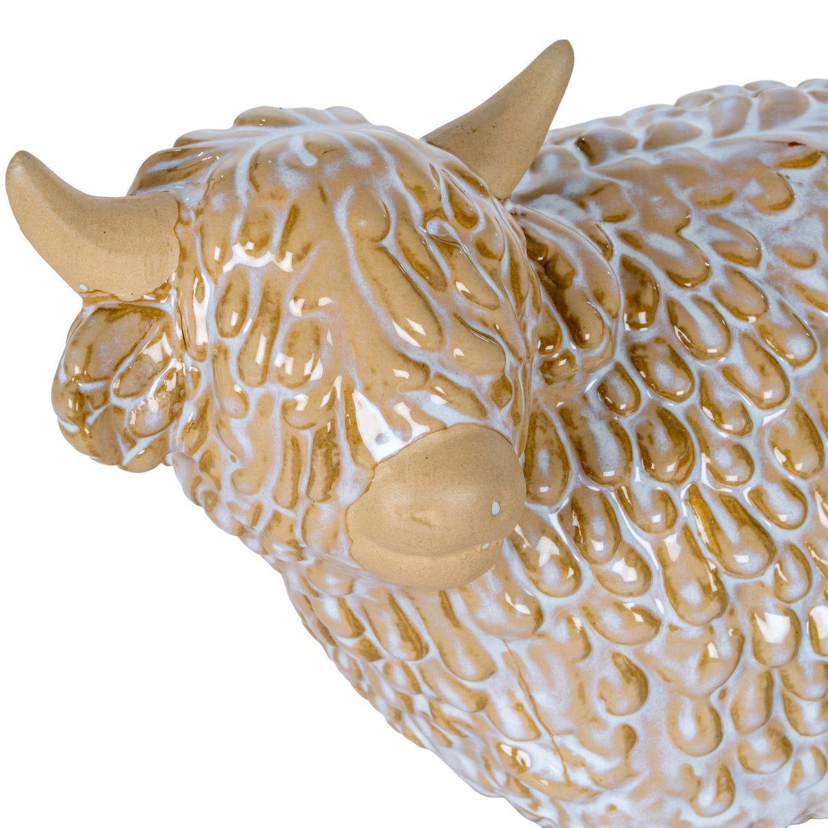 Large Alora Ceramic Highland Cow - WHITE