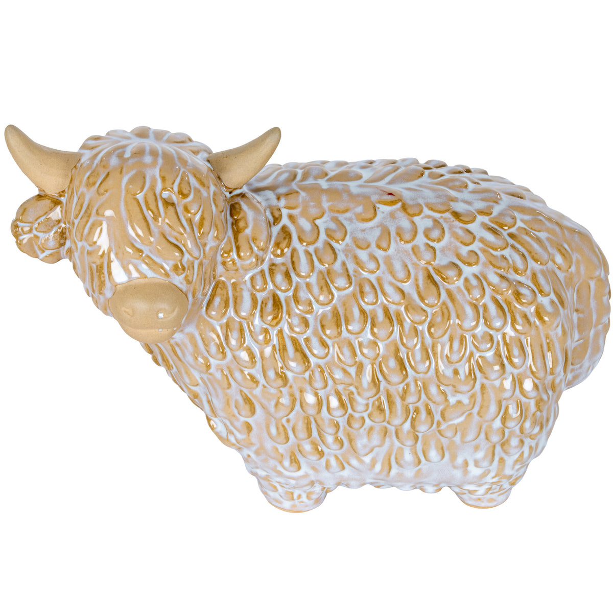 Large Alora Ceramic Highland Cow - WHITE
