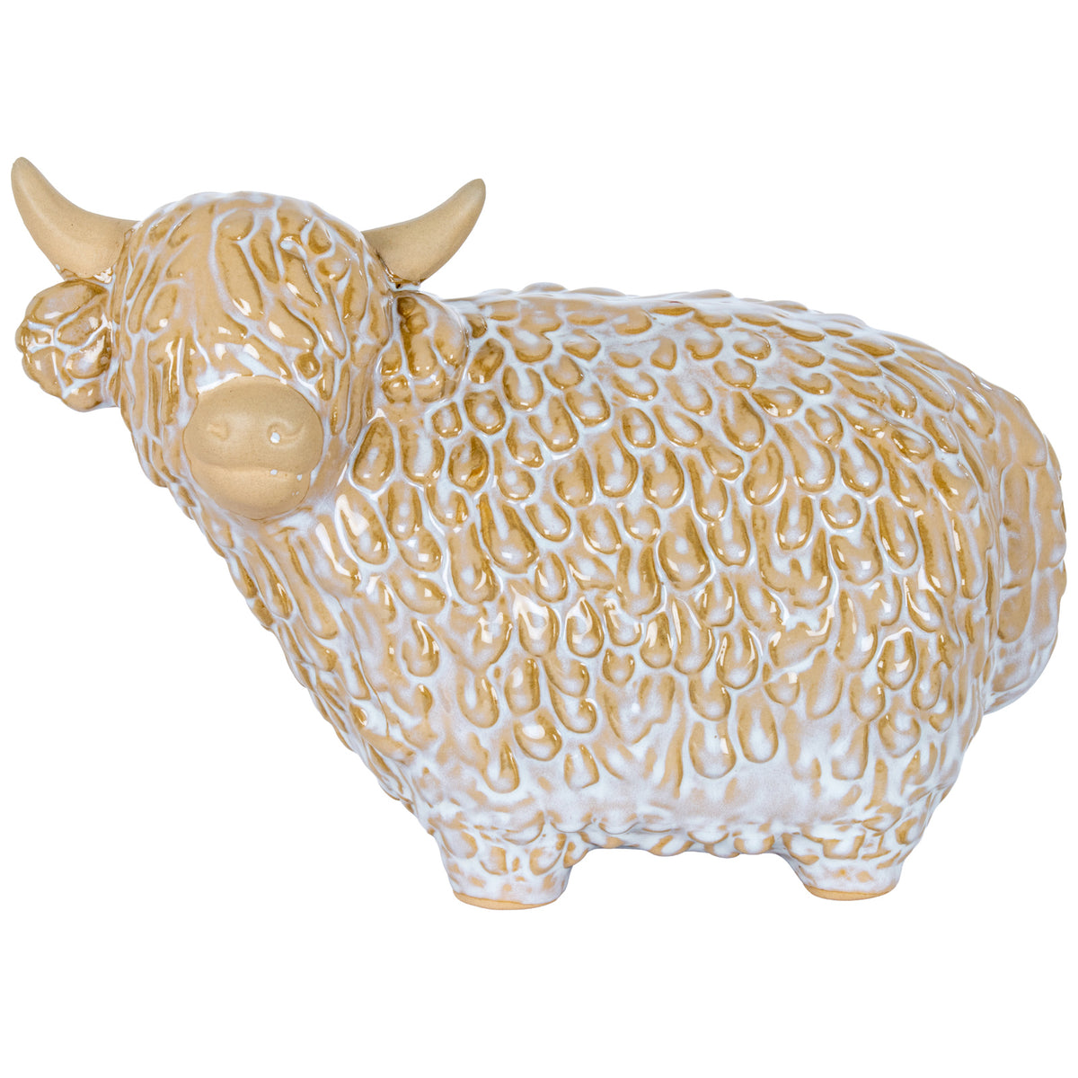 Large Alora Ceramic Highland Cow - WHITE