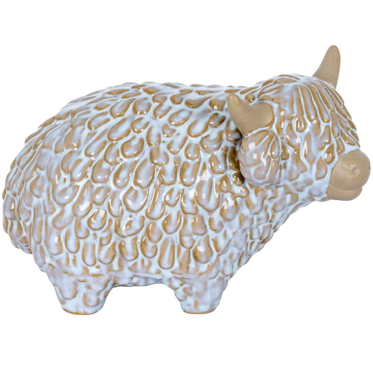 Medium Alora Ceramic Highland Cow - WHITE