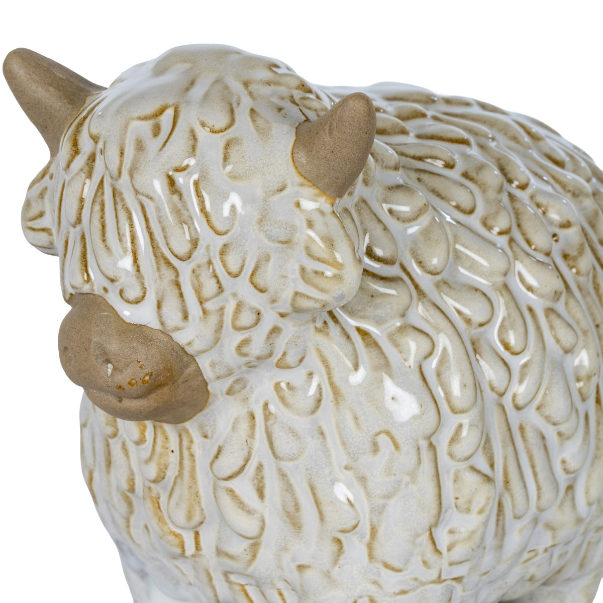 Alora Ceramic Highland Cow - WHITE