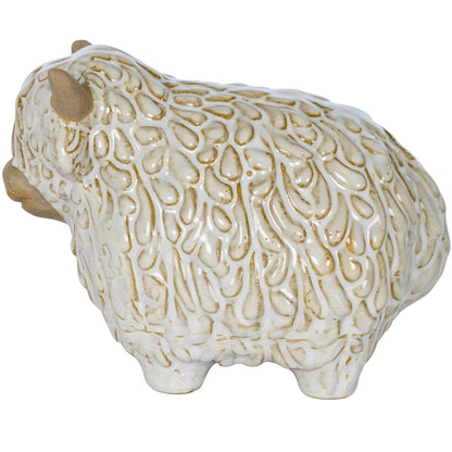 Alora Ceramic Highland Cow - WHITE