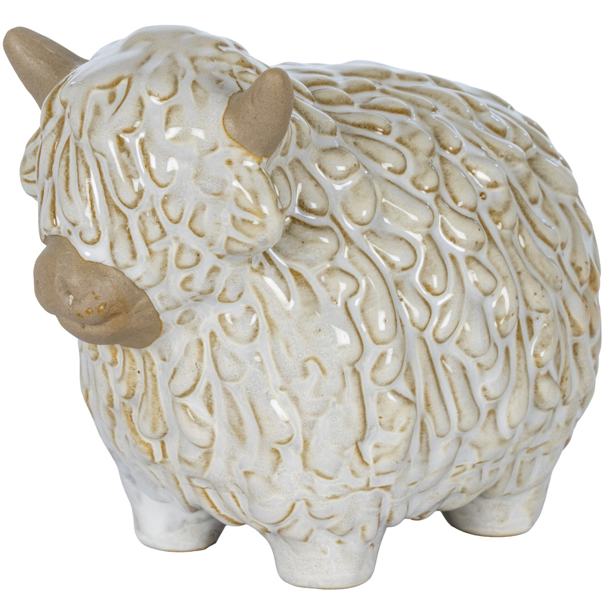 Alora Ceramic Highland Cow - WHITE