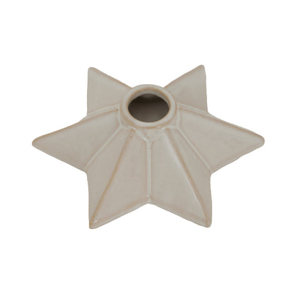 Alora Ceramic Angled Star Candle Holder - WHITE