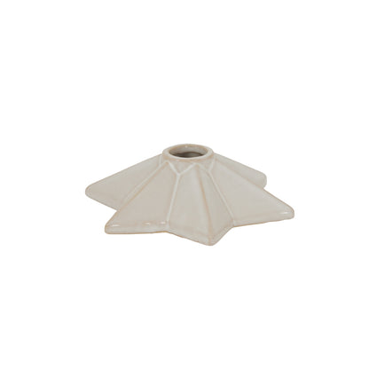 Alora Ceramic Angled Star Candle Holder - WHITE