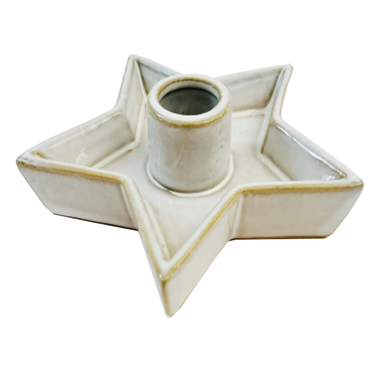 Alora Ceramic Star Candle Holder - WHITE