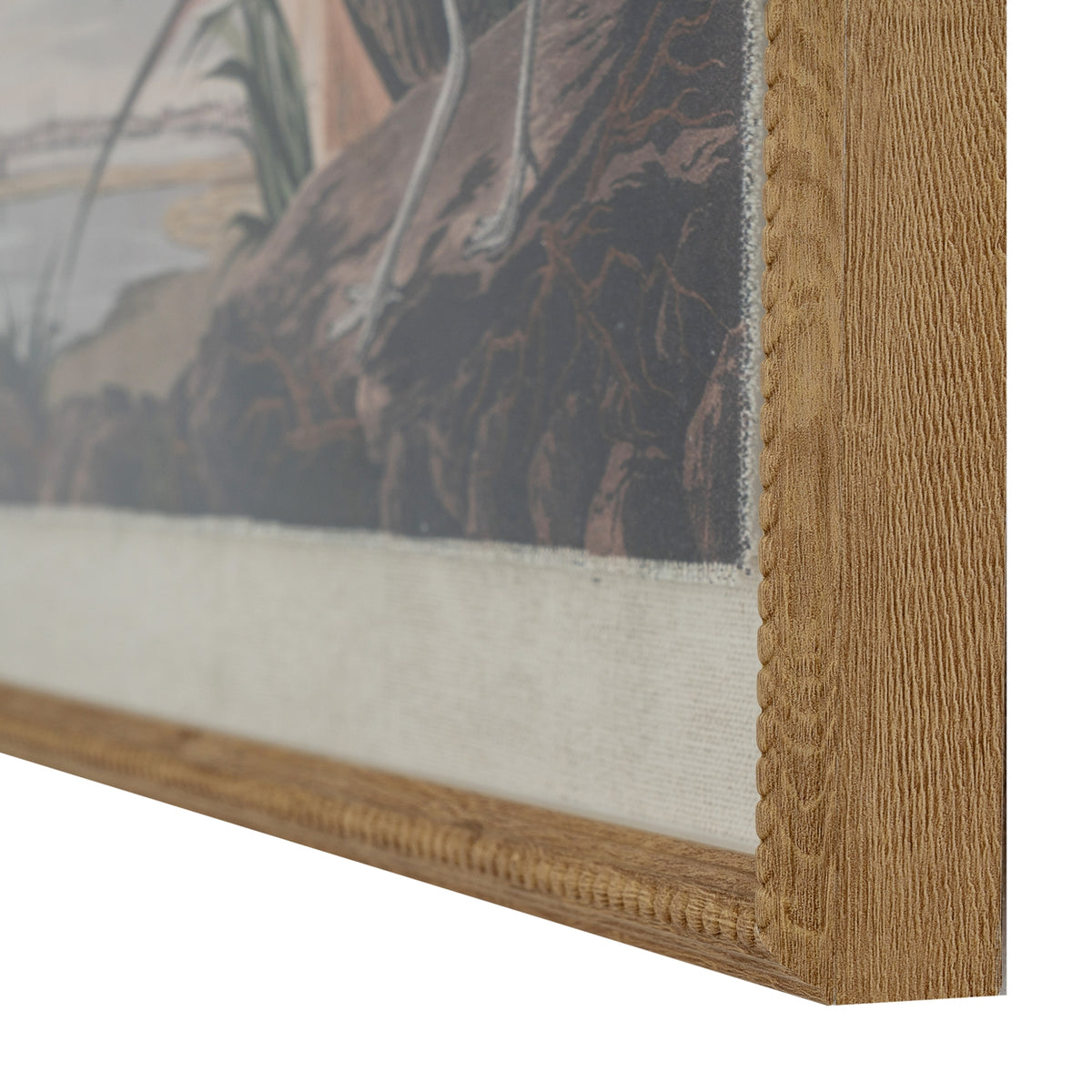 Flora & Fauna Collection Curlews On Linen In Beaded Frame - BROWN