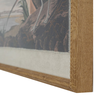 Flora & Fauna Collection Curlews On Linen In Beaded Frame - BROWN