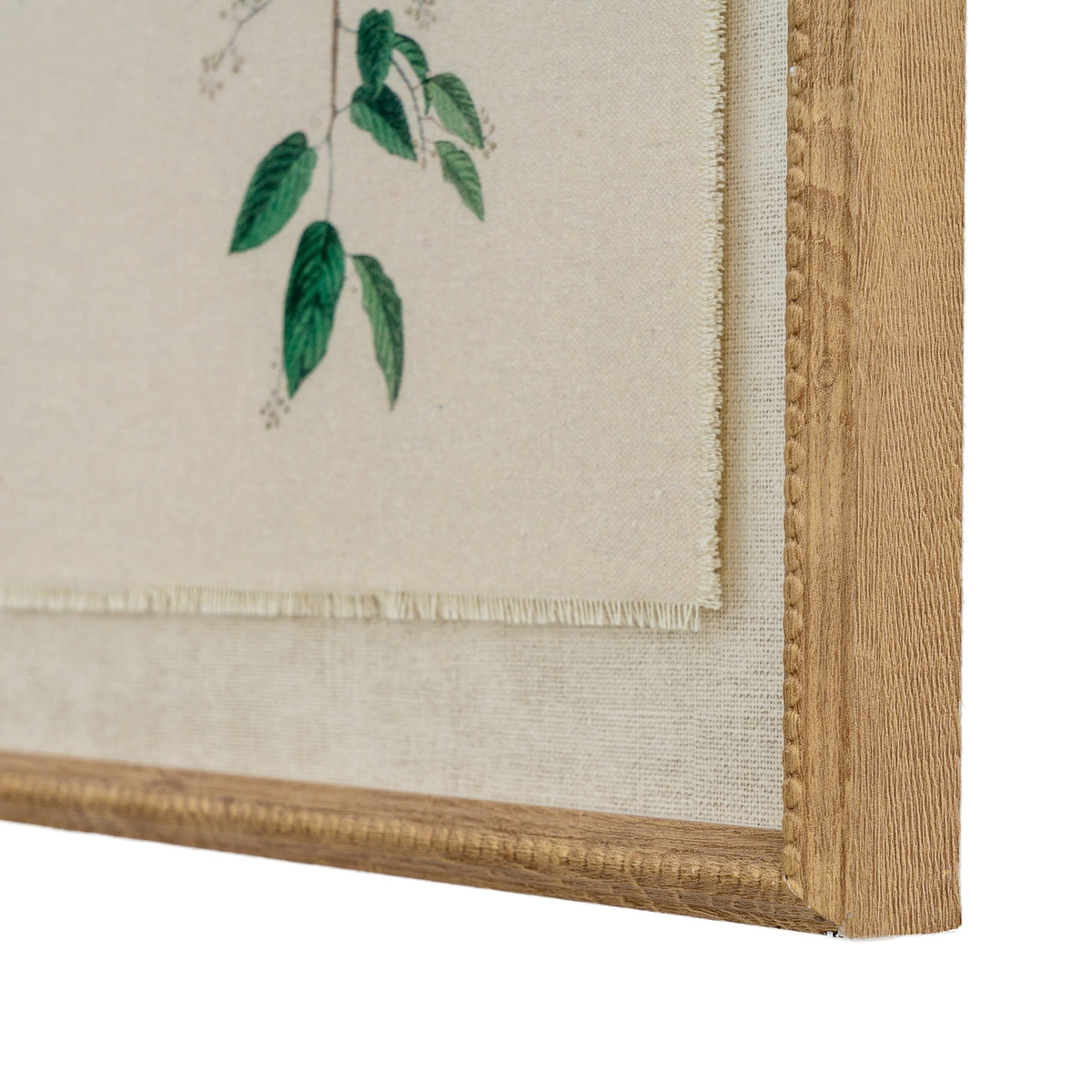 Flora & Fauna Collection Chickadees On Linen In Beaded Frame - BROWN