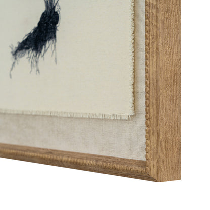 Flora & Fauna Collection Spleenwort On Linen In Beaded Frame - WHITE