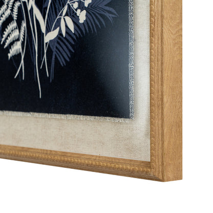 Flora & Fauna Collection Meadow On Linen In Beaded Frame - WHITE