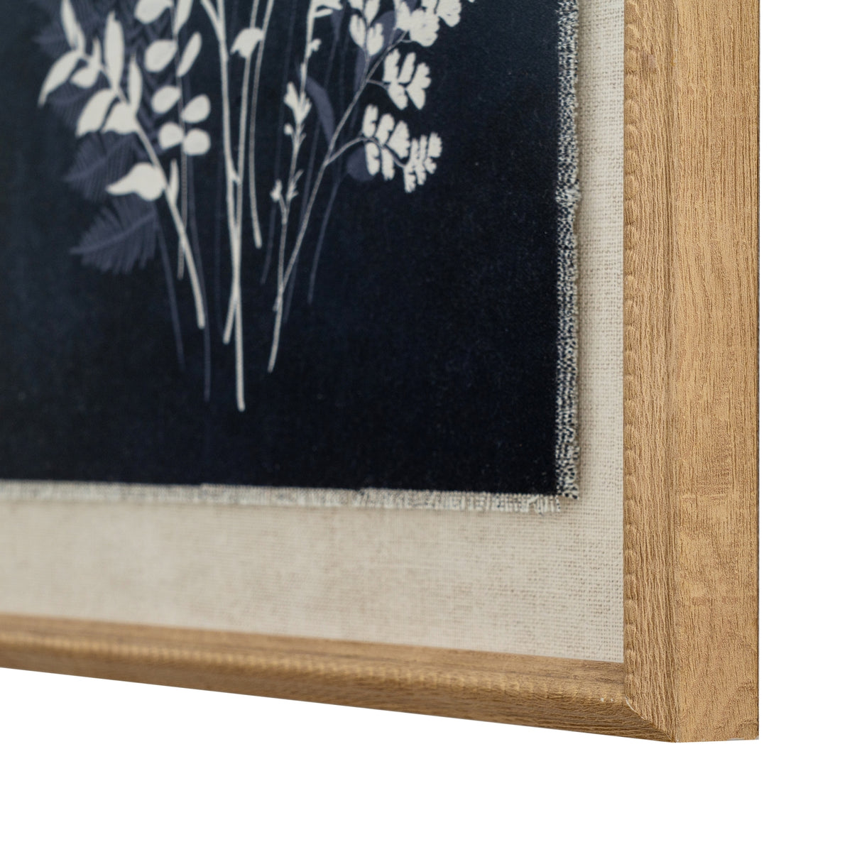 Flora & Fauna Collection Grove On Linen In Beaded Frame - WHITE