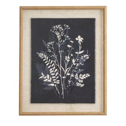 Flora & Fauna Collection Grove On Linen In Beaded Frame - WHITE