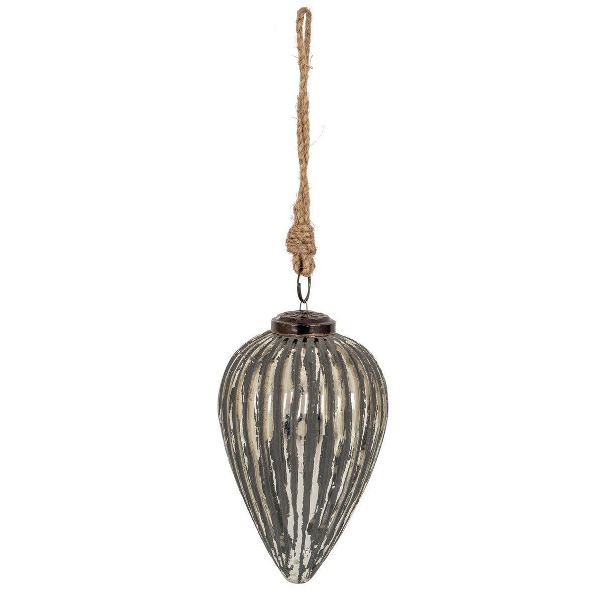 Grey Metallic Collection Large Cone Bauble - SILVER