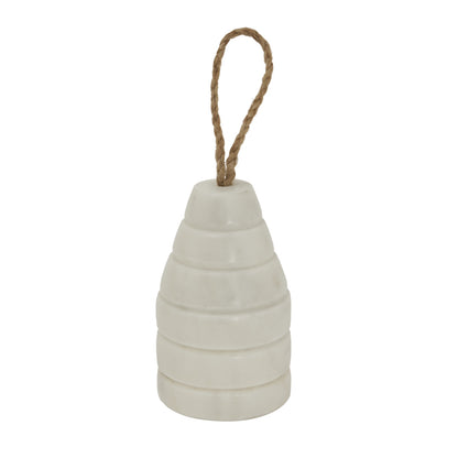 Marble Ribbed Doorstop - WHITE