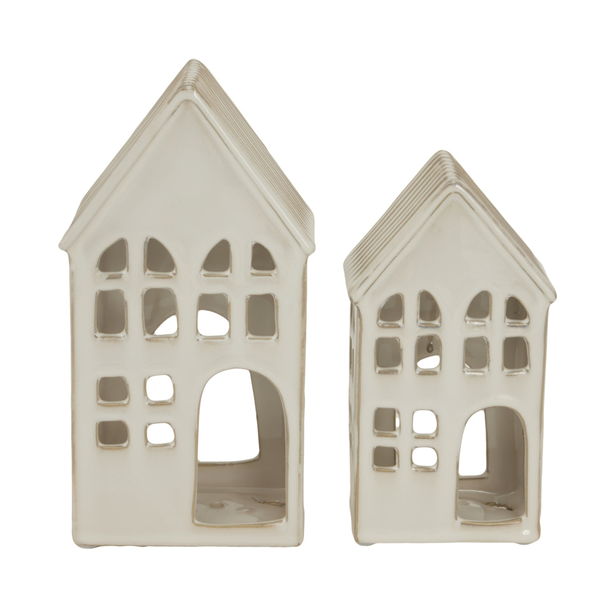 White Ceramic House Tea Light Holder