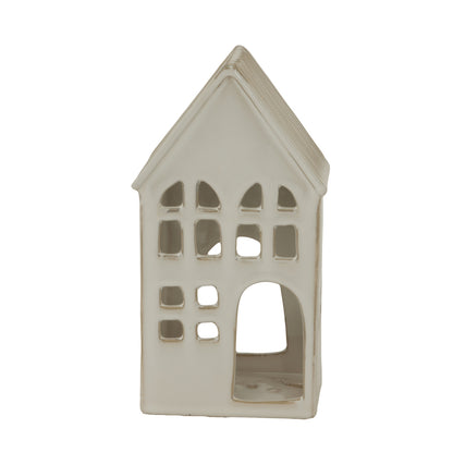 White Ceramic House Tea Light Holder
