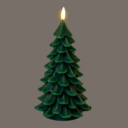 Luxe Collection Natural Glow Green Large Tree LED Wax Candle - CREAM