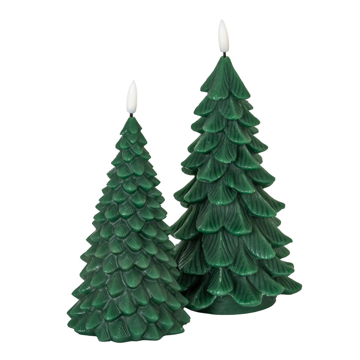 Luxe Collection Natural Glow Green Large Tree LED Wax Candle - CREAM