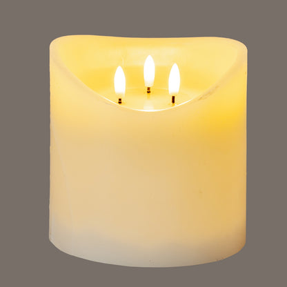 Luxe Collection Natural Glow 6x6 Cream Melted LED Candle